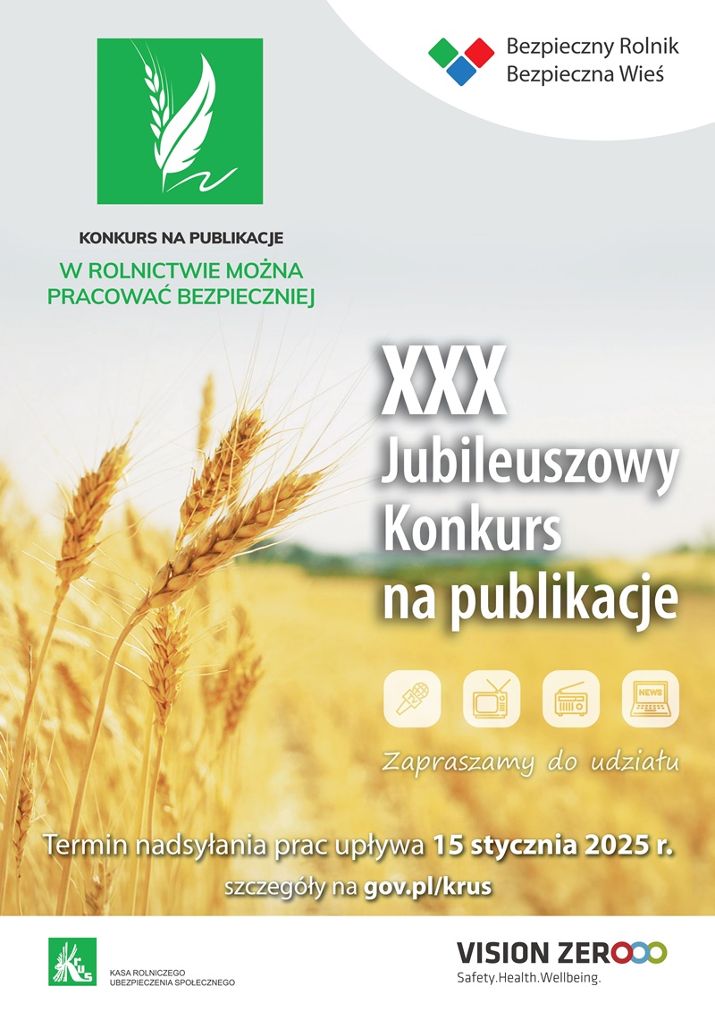 Plakat „W rolnictwie można pracować bezpieczniej” , mat. pras